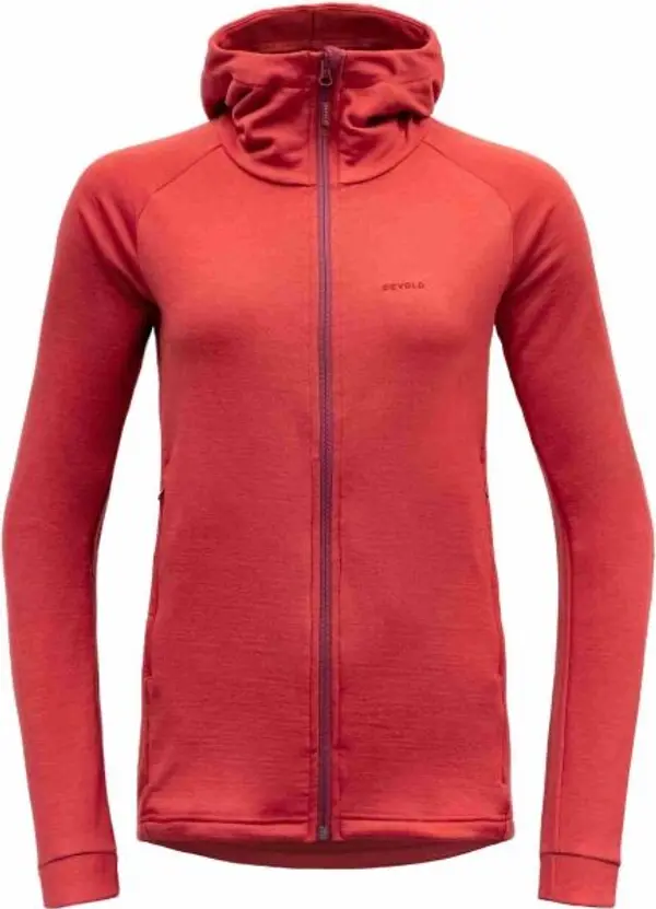 Devold Devold NIBBA MERINO JKT HOOD Дамски вълнен суитшърт, червено, размер