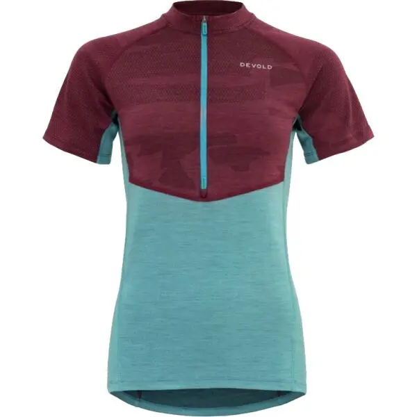 Devold Devold STANDAL MERINO TEE ZIP NECK Дамска велосипедна фланелка, тюркоазено, размер