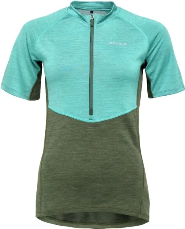 Devold Devold STANDAL MERINO TEE ZIP NECK Дамска велосипедна фланелка, тюркоазено, размер