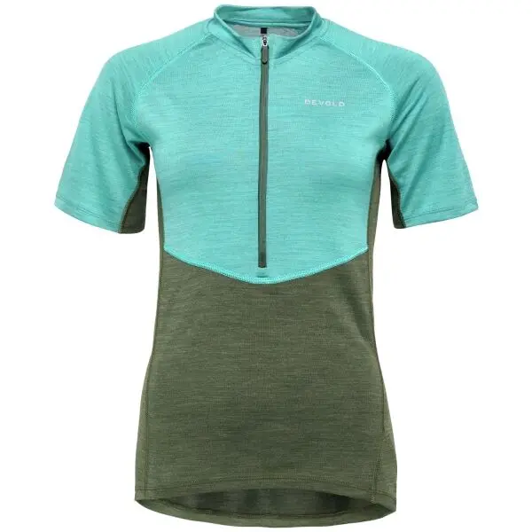 Devold Devold STANDAL MERINO TEE ZIP NECK Дамска велосипедна фланелка, тюркоазено, размер