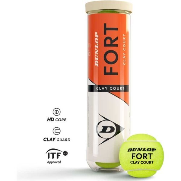 Dunlop Dunlop FORT CLAY COURT 4 KS Тенис топки, жълто, размер