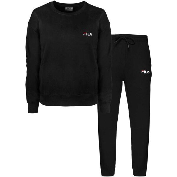 Fila Fila BRUSHED COTTON FLEECE CREW Дамска пижама, черно, размер