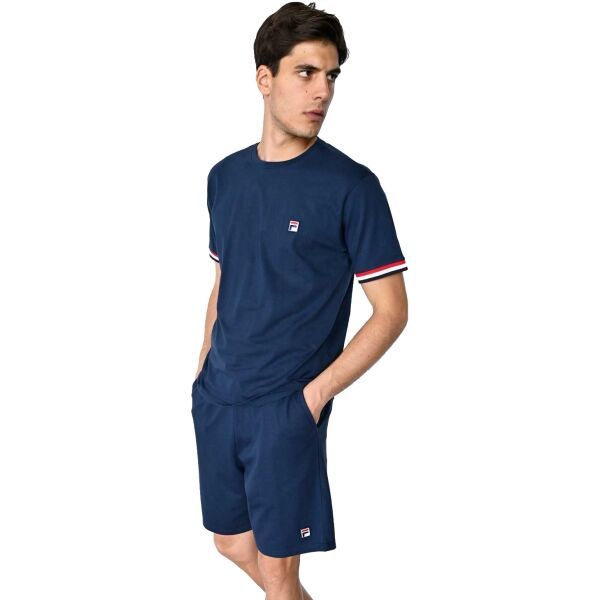 Fila Fila JERSEY STRETCH SS T-SHIRT FRENCH TERRY HORTS PYJAMAS M Мъжка пижама, тъмносин, размер