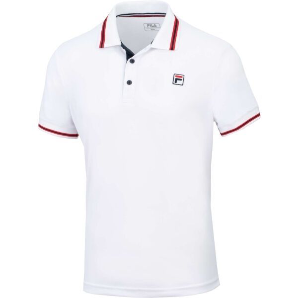 Fila Fila PIRO Мъжка тениска с яка, бяло, размер