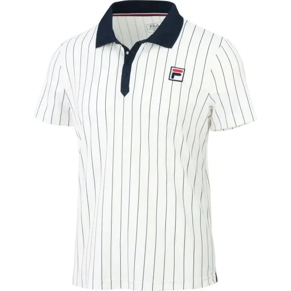 Fila Fila POLO STRIPES BJÖRN Мъжка тениска с яка, бяло, размер