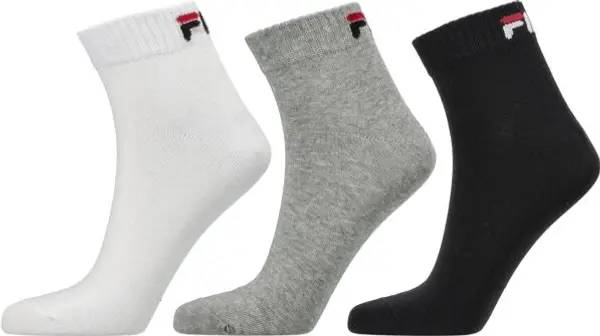 Fila Fila QUARTER PLAIN SOCKS 3P Чорапи, черно, размер 39-42