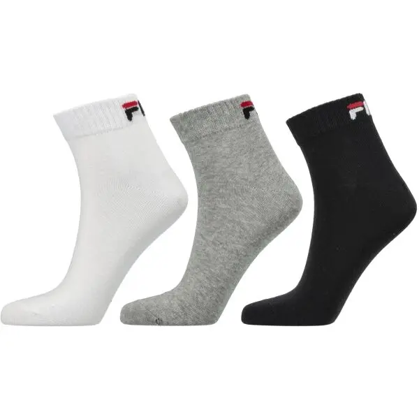 Fila Fila QUARTER PLAIN SOCKS 3P Чорапи, черно, размер 43-46