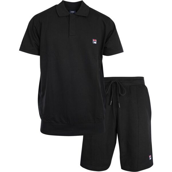Fila Fila SET LONG SLEEVES T-SHIRT SHORT PANTS IN FRENCH TERRY Мъжка пижама, черно, размер