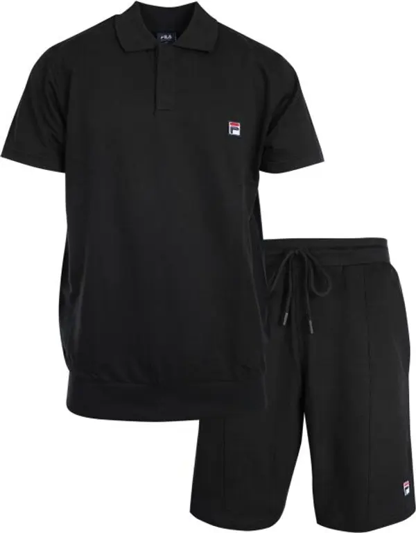 Fila Fila SET LONG SLEEVES T-SHIRT SHORT PANTS IN FRENCH TERRY Мъжка пижама, черно, размер