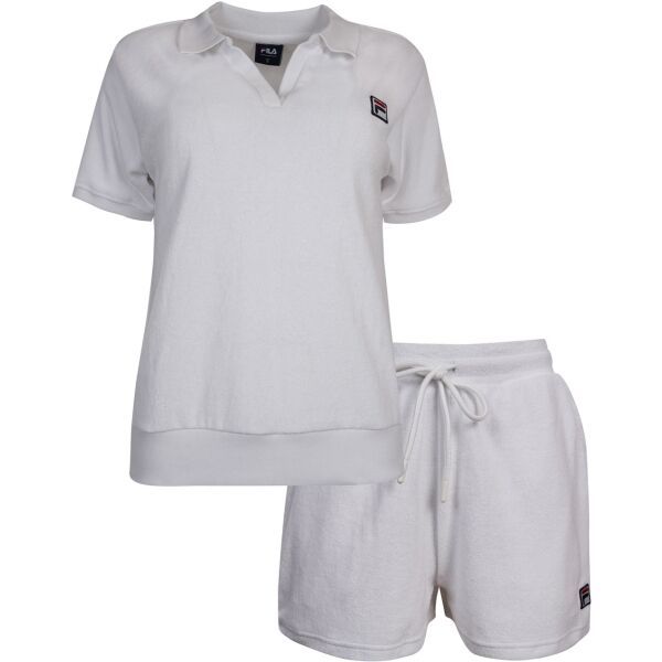 Fila Fila SET POLO AND SHORT PANTS IN SPONGE TERRY Дамска пижама, бяло, размер