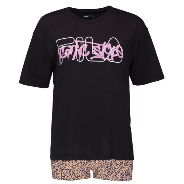 Fila Fila SET T-SHIRT SHORT SLEEVE IN JERSEY AND SHORT LEGGINGS Дамска пижама, черно, размер