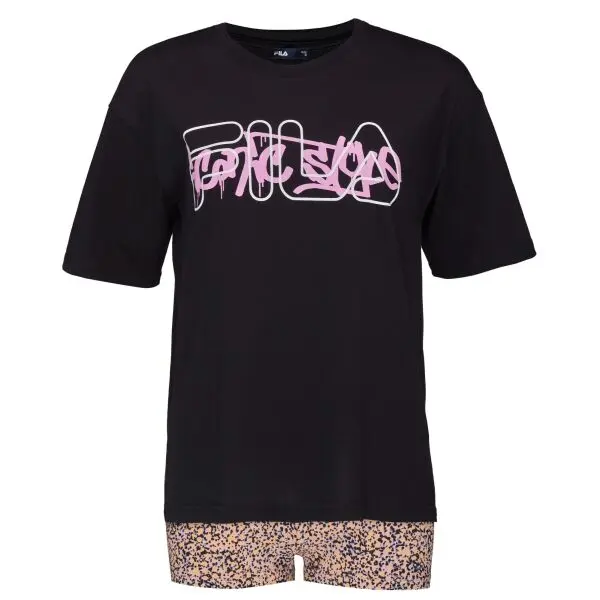 Fila Fila SET T-SHIRT SHORT SLEEVE IN JERSEY AND SHORT LEGGINGS Дамска пижама, черно, размер
