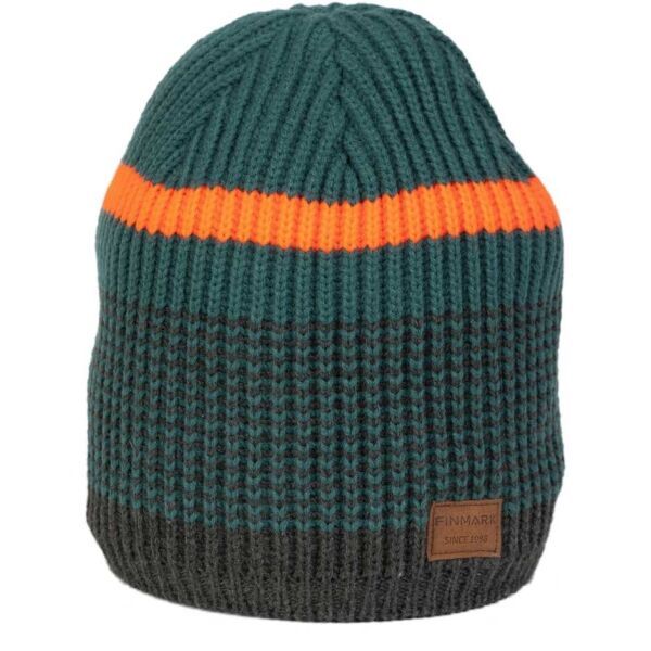 Finmark Finmark WINTER HAT Мъжка плетена шапка, тъмнозелено, размер os