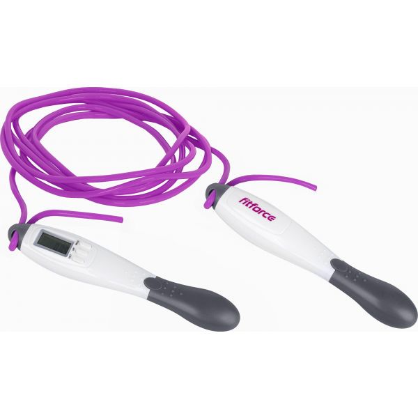 Fitforce Fitforce DIGI JUMP ROPE Въже за скачане с дигитален брояч, лилаво, размер