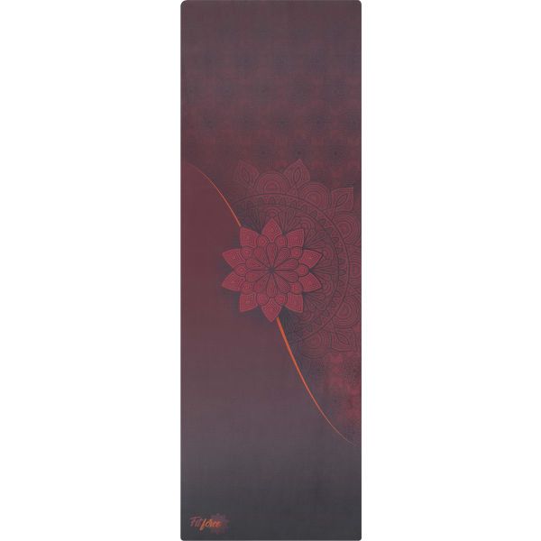 Fitforce Fitforce DYOGAMAT Велурена йога постелка, винен, размер