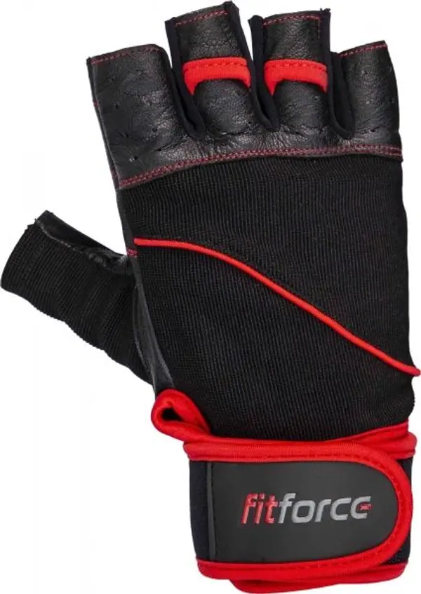Fitforce Fitforce FERAL Кожени ръкавици за фитнес, черно, размер