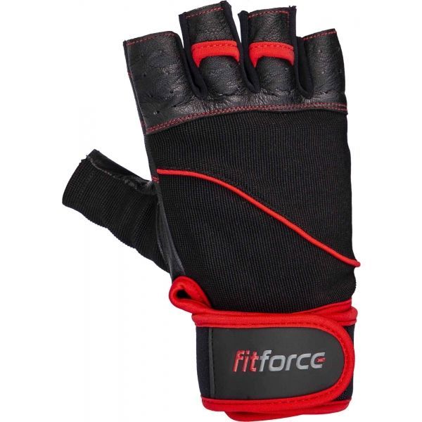 Fitforce Fitforce FERAL Кожени ръкавици за фитнес, черно, размер
