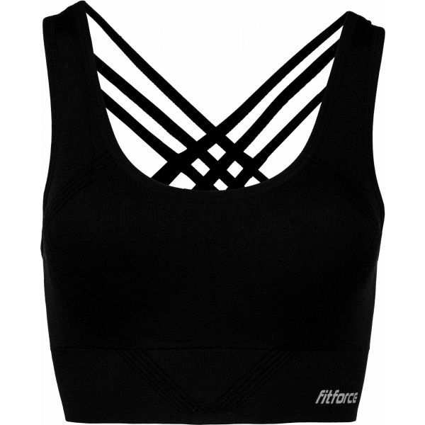 Fitforce Fitforce GEMA Дамско безшевно фитнес бюстие, черно, размер