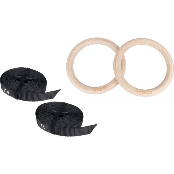 Fitforce Fitforce GYM RING SET Дървени халки, черно, размер