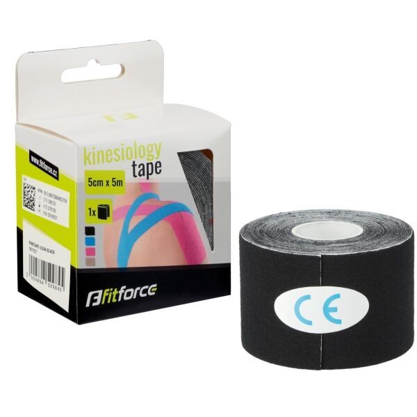 Fitforce Fitforce KINETAPE Кинезиологична тейп лента, черно, размер