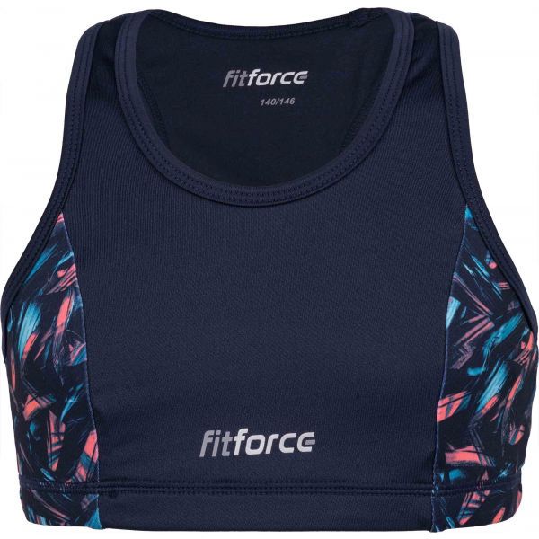 Fitforce Fitforce REDONDA Момичешко фитнес бюстие, тъмносин, размер