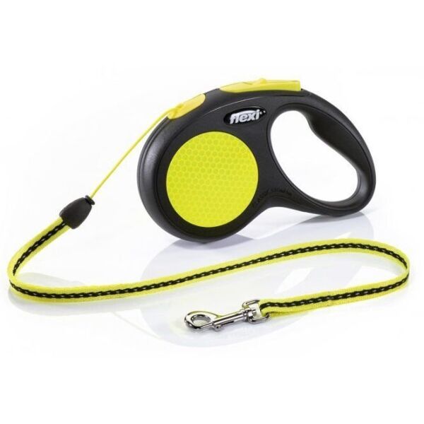 FLEXI FLEXI NEON REFLECT S Автоматичен повод, черно, размер S