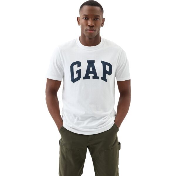GAP GAP BASIC LOGO Мъжка тениска, бяло, размер