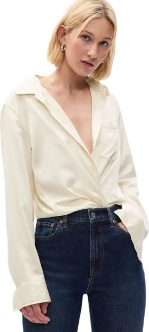 GAP GAP BOYFRIEND Дамска риза, бежово, размер