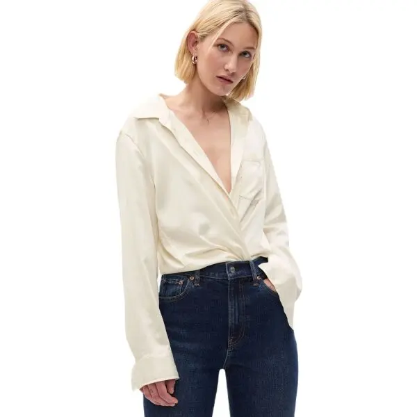 GAP GAP BOYFRIEND Дамска риза, бежово, размер