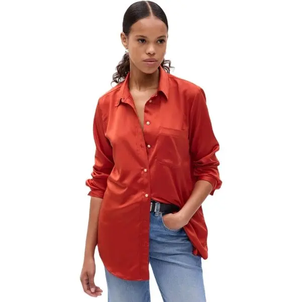 GAP GAP BOYFRIEND Дамска риза, червено, размер