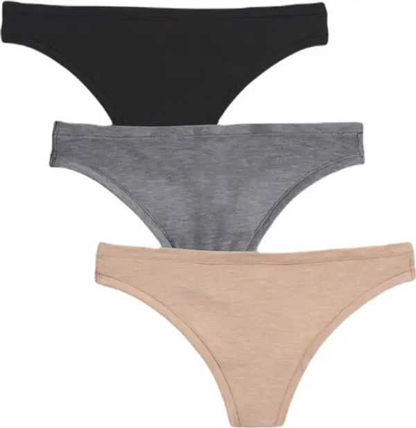 GAP GAP BREATHE THONG 3PK Дамски бикини, бежово, размер