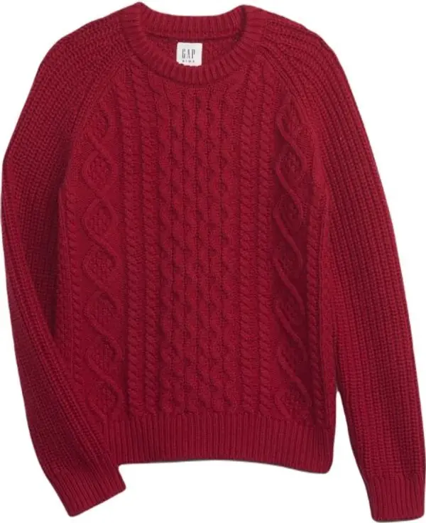 GAP GAP CABLE Момчешки пуловер, червено, размер