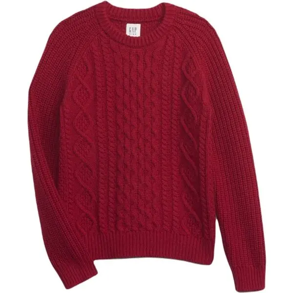 GAP GAP CABLE Момчешки пуловер, червено, размер