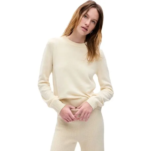 GAP GAP CASHSOFT CREW Дамски пуловер, бежово, размер