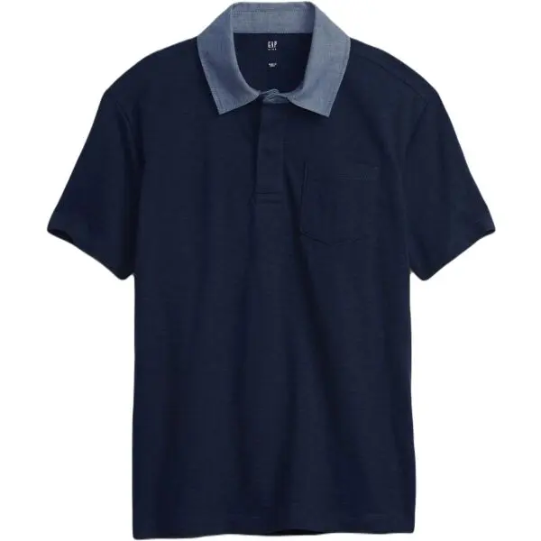 GAP GAP CHAMBRAY POLO Момчешка тениска, тъмносин, размер