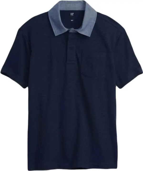GAP GAP CHAMBRAY POLO Момчешка тениска, тъмносин, размер
