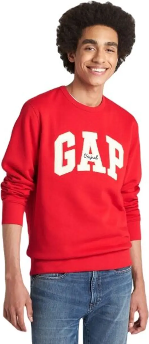 GAP GAP CREWNECK LOGO Мъжки суитшърт, червено, размер
