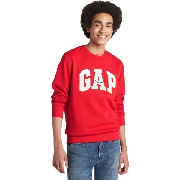 GAP GAP CREWNECK LOGO Мъжки суитшърт, червено, размер