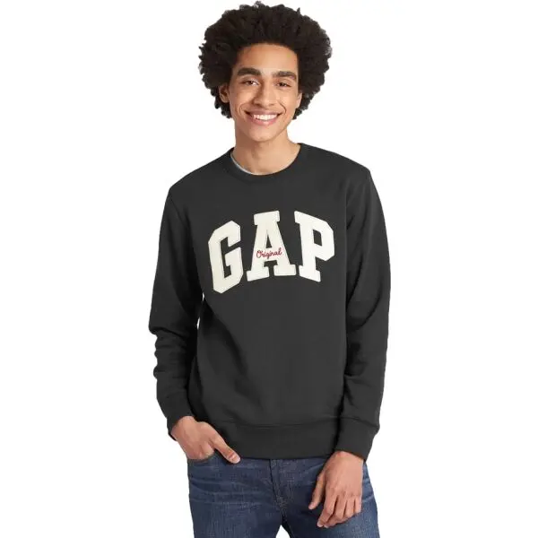 GAP GAP CREWNECK LOGO Мъжки суитшърт, тъмносиво, размер