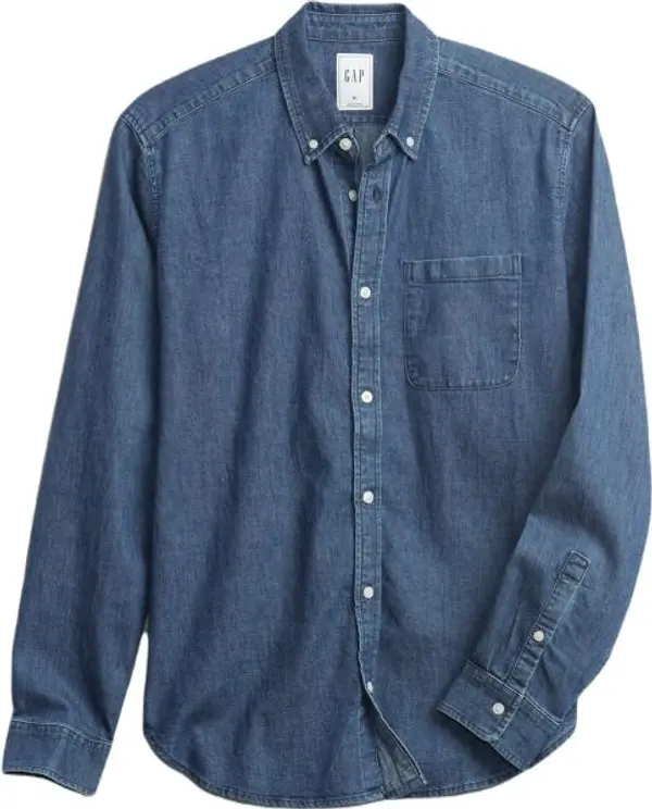 GAP GAP FA21 ДЕНИМ Мъжка риза, тъмносин, размер