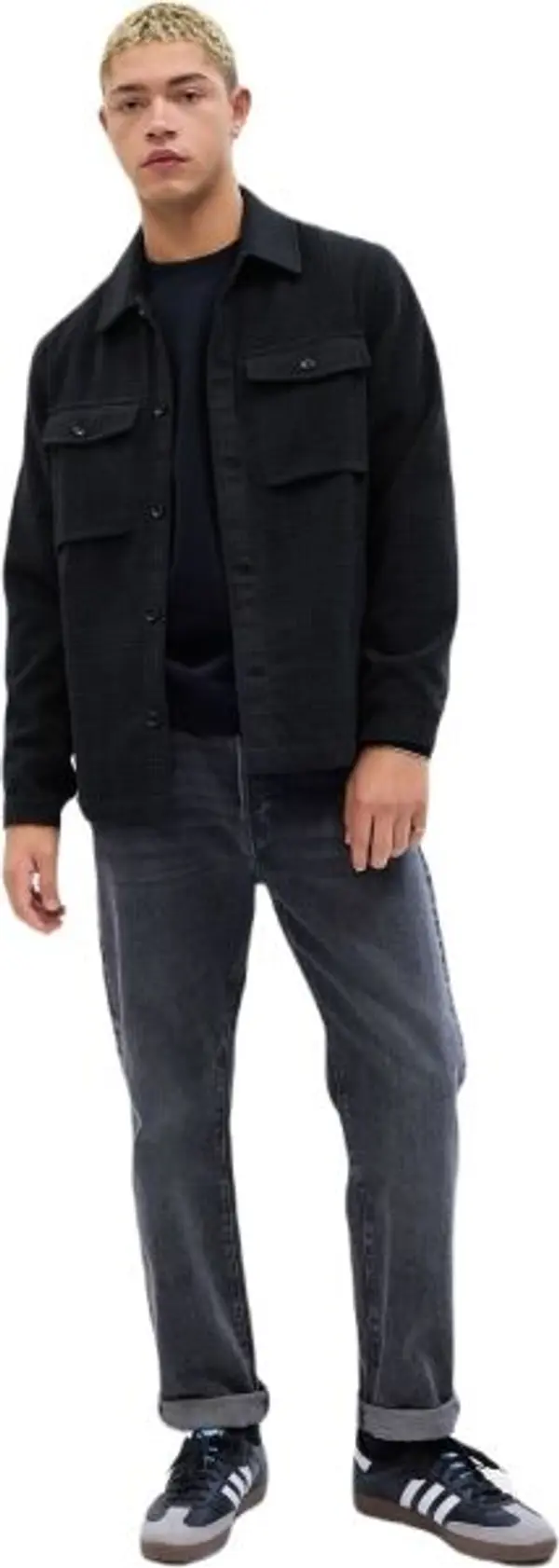 GAP GAP FA23 LS MIDWEIGHT FLANNEL Мъжка риза, черно, размер