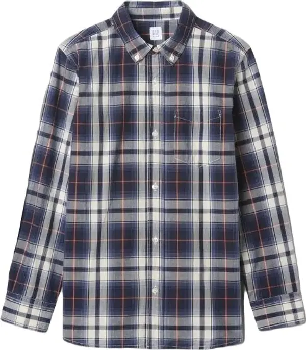 GAP GAP FA24 LS POPLIN Момчешка риза, тъмносин, размер