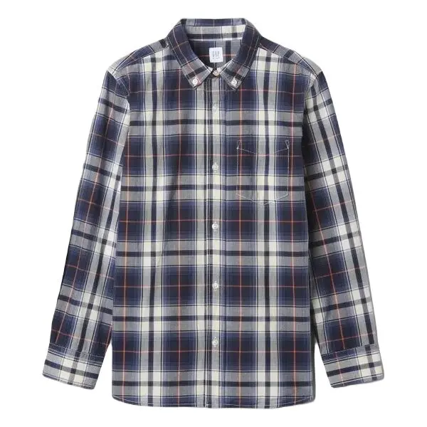 GAP GAP FA24 LS POPLIN Момчешка риза, тъмносин, размер