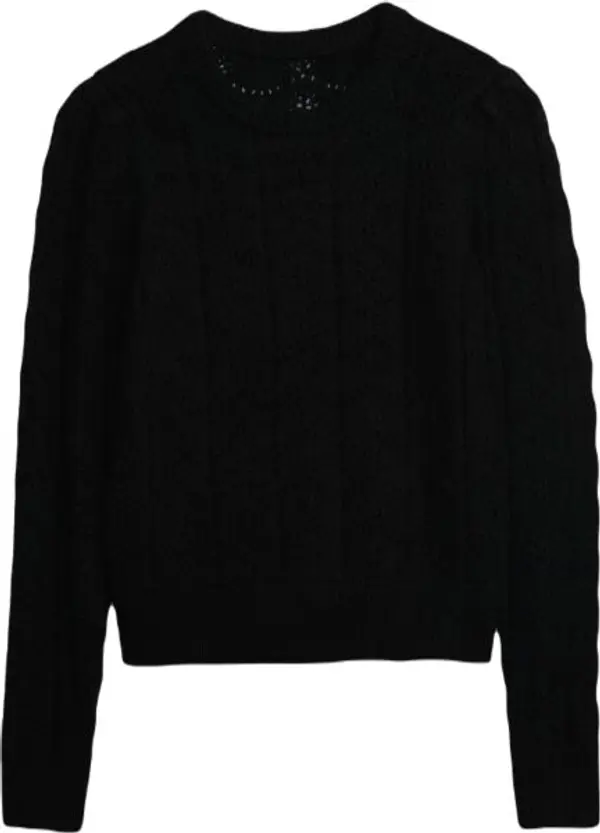 GAP GAP FEMME POINTELLE CREW Дамски пуловер, черно, размер