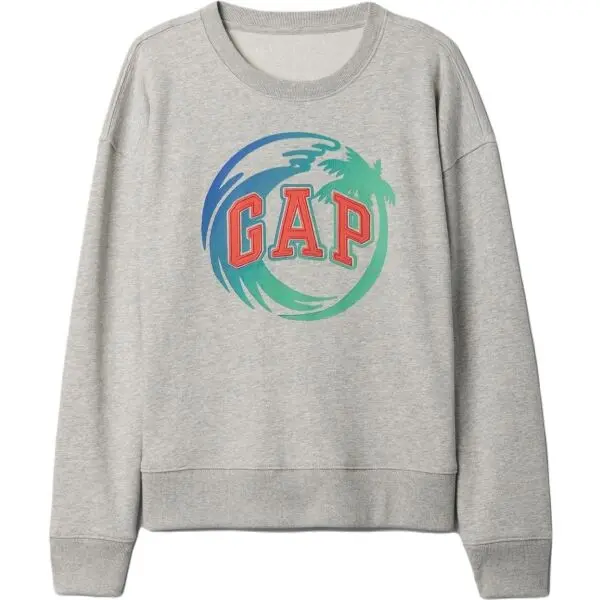 GAP GAP FRAN LOGO Детски суитшърт, сиво, размер
