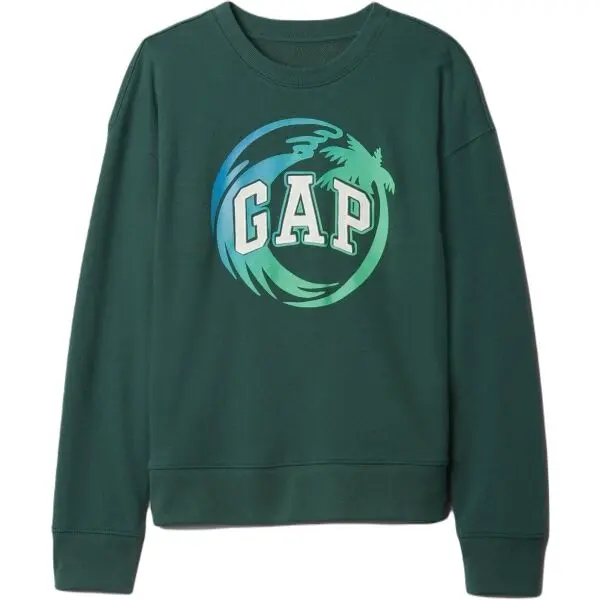 GAP GAP FRAN LOGO Детски суитшърт, тъмнозелено, размер