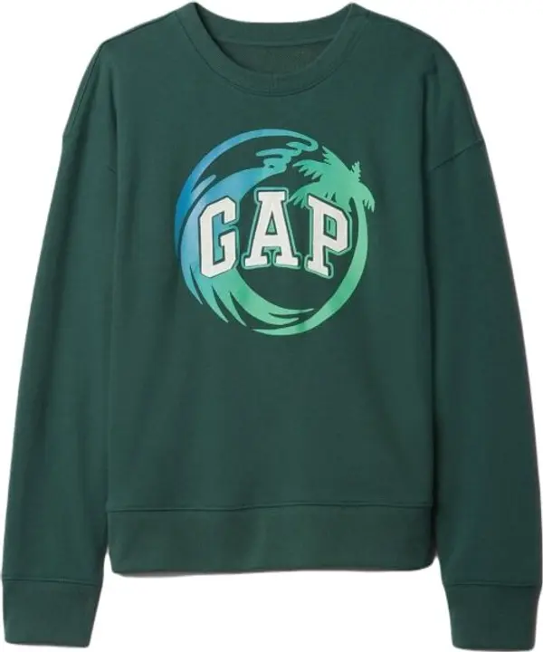 GAP GAP FRAN LOGO Детски суитшърт, тъмнозелено, размер