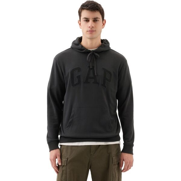 GAP GAP FRENCH TERRY Мъжки суитшърт, черно, размер