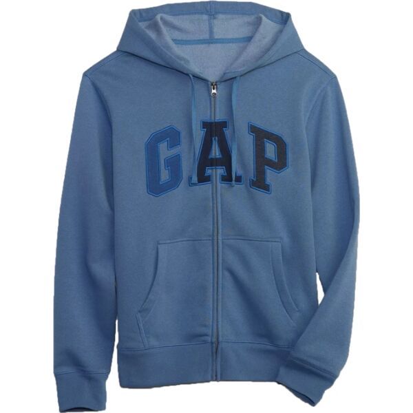 GAP GAP FULLZIP LOGO Мъжки суитшърт, синьо, размер