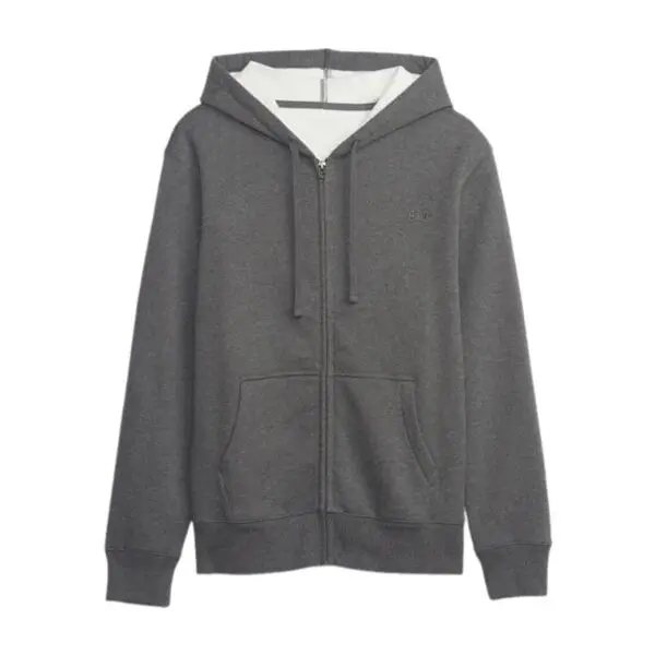 GAP GAP FULLZIP LOGO Мъжки суитшърт, тъмносиво, размер